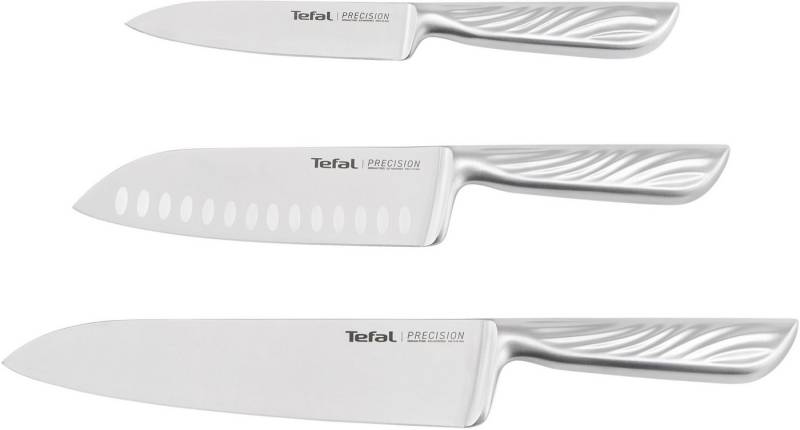 Tefal Messer-Set Precision für perfekte Schnitte bei jeder Zutat (Set, 3-tlg., Kochmesser (20 cm), Universalmesser (12 cm), Schälmesser (9 cm), Edelstahl, ergonomischer Griff, Eishärtungstechnologie, K289S3 von Tefal