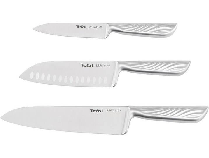 Tefal Messer-Set Precision für perfekte Schnitte bei jeder Zutat (Set, 3-tlg., Kochmesser (20 cm), Universalmesser (12 cm), Schälmesser (9 cm), hohe Schnittpräzision, langlebig, ergonomischer Griff von Tefal