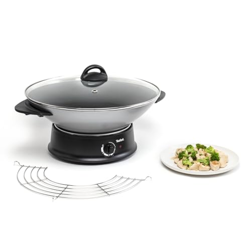 Tefal Multi-Wok, elektrischer Wok mit einstellbarer Temperaturregelung, gesundes Kochen ohne Fett, Thermo-Spot Temperaturanzeige, Glasdeckel, 5 Liter, Antihaftbeschichtung, Made in France, WO3000 Tefal Multi-Wok, elektrischer Wok mit einstellbarer Temperaturregelung, gesundes Kochen ohne Fett, Thermo-Spot Temperaturanzeige, Glasdeckel, 5 Liter, Antihaftbeschichtung, Made in France, WO3000 von Tefal