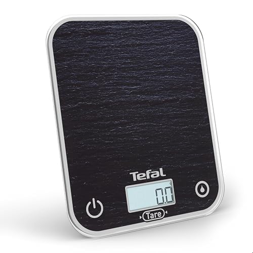 Tefal Optiss BC50D2V0 Elektronische Küchenwaage, beleuchtetes Display, kratzfest, Kapazität 5 kg, Schiefergrau von Tefal