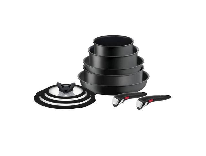 Tefal PFANNENSET Ingenio Ultimate, Dunkelgrau, Metall, 10-teilig, nicht angegeben L, rund, 32.5x24x32.5 cm, Made in Europe, mit von Tefal