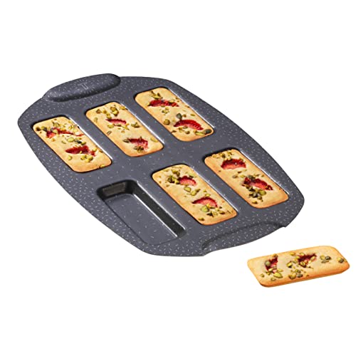 Tefal PerfectBake J5734402 Backform für 6 Financiers, Antihaftbeschichtung, recyceltes und recycelbares Aluminium, goldfarbenes Gebäck, PerfectBake J5734402 von Tefal