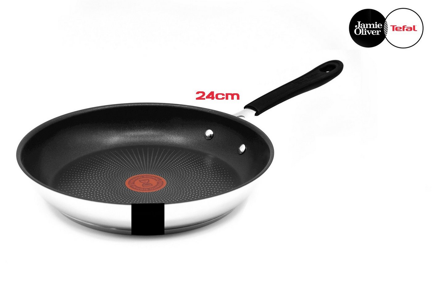 Tefal Pfannen-Set E303 Jamie Oliver Pfannenset Induktion, Pfannen Set mit Deckel Pfannen, Edelstahl 18/10 (VARIANTENAUSWAHL: Wok, Schmorpfanne, Servierpfanne, Pfanne, Pfannenset, Wokpfanne beschichtet, mit hohen Rand, Woks, Bratpfannenset, Pan), Bratpfanne, Bratpfannen Set, mit Deckel, Edelstahl, für Induktionsherd von Tefal