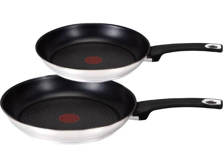 Tefal Pfannen-Set Jamie Oliver E76 Pfannenset 20cm + 26cm, Edelstahl 18/10 (Bratpfannenset), Antihaftbeschichtet von Tefal
