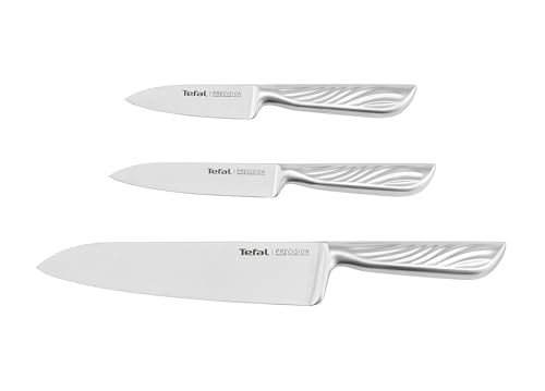 Tefal Precision 3-tlg. Messer-Set, Kochmesser 15 cm, Universalmesser 12 cm, Schälmesser 9 cm, schärfste Messer, 22°-Klingenwinkel, Eishärtungstechnologie, Wellenmuster, Edelstahl, K289S334 Tefal Precision 3-tlg. Messer-Set, Kochmesser 15 cm, Universalmesser 12 cm, Schälmesser 9 cm, schärfste Messer, 22°-Klingenwinkel, Eishärtungstechnologie, Wellenmuster, Edelstahl, K289S334 von Tefal