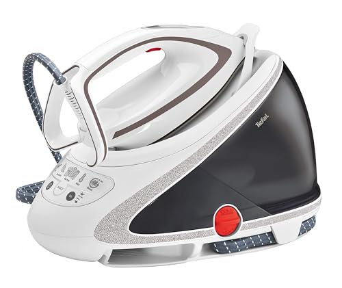 Tefal Dampfbügelstation Pro Express Ultimate, 7,7 Bar, 155 g/Min. Kontinuierlicher Dampf, 500 g/Min. Extra-Dampfstoß, 2600 Watt, Kalk-Kollektor, Bügeleisen Dampfstation, weiß/grau, GV9567 von Tefal