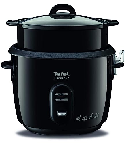 Tefal New Classic Reiskocher RK1038 | automatische Programme | Warmhaltefunktion | 5L Fassungsvermögen | Dampfgarfunktion | schwarz-metallic von Tefal