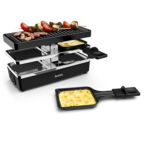 Tefal Raclette-Grill, 2 Personen, modulares Format, integrierter Stecker zum Anschluss weiterer Geräte, kompakt, Plug & Share YY5249FB von Tefal