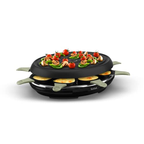 Tefal Raclette Neo Deco Eco Design 8 RE31E8, Raclette und Grill, 8 Personen, Antihaftbeschichtung, 2 in 1 Funktion, Energieverbrauch, Recycelbares Eco-Design, Made in France von Tefal