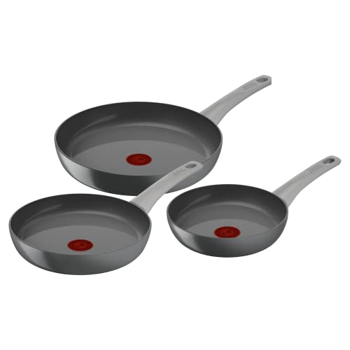 Tefal Renew On Pfannen-Set, 3 Stück, 20/24/28 cm, Keramik-Antihaftbeschichtung, Induktion, Thermo-Signal, Eco-Design, gesundes Kochen, C4279132 von Tefal