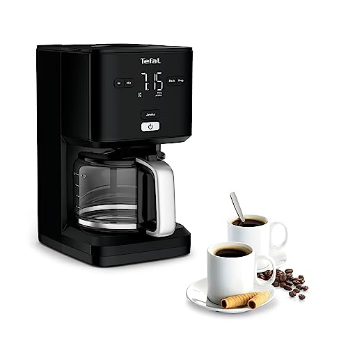 TEFAL SMART'N LIGHT Elektrische Kaffeemaschine schwarz, 1,25 l, programmierbar, 24 Stunden, Aroma-Funktion nach 30 Minuten, tropffrei, CM600810 von Tefal