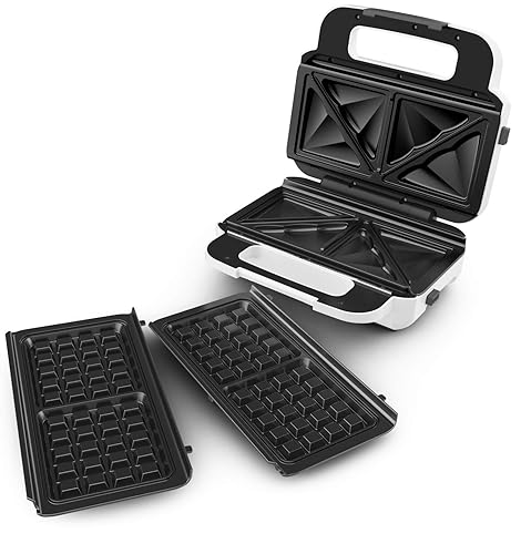 Tefal SW7011 Snack XL Sandwichmaker & Waffeleisen | 2 antihaftbeschichtete Plattensets | Extra tiefe Form | Platten sind spülmaschinengeeignet | Inklusive Rezeptheft | 850W | 27.6 x 23.8 x 9.8 cm Tefal SW7011 Snack XL Sandwichmaker & Waffeleisen | 2 antihaftbeschichtete Plattensets | Extra tiefe Form | Platten sind spülmaschinengeeignet | Inklusive Rezeptheft | 850W | 27.6 x 23.8 x 9.8 cm von Tefal