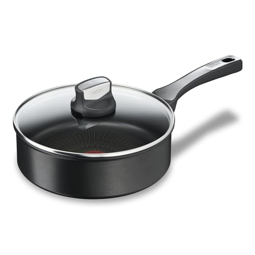 Tefal Schmorpfanne 24 cm Unlimited On, Bratpfanne Induktion mit kratzfester Titanium Antihaft-Beschichtung,Thermo-Signal bei idealer Brattemperatur, für alle Herdarten geeignet, G25932 von Tefal