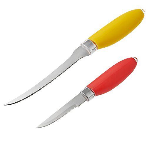 Tefal Set 2 Messer Hat Obst + Griff rutschfeste Fresh Kitchen rot und gelb von Tefal
