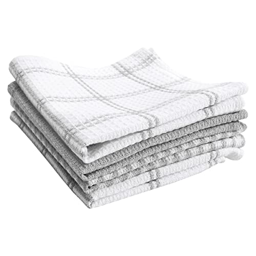 Tefal T-FAL Textiles 4-Pack Cotton Flat Waffle Dish Cloth Flaches Waffelgeschirrtuch, Baumwolle, grau, 4 von Tefal