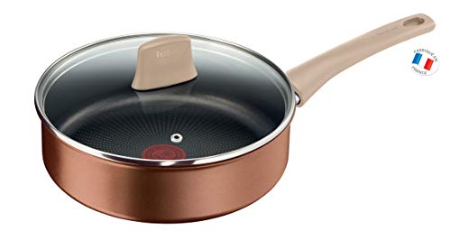 Tefal ECO-Respect G2543202 Schmorpfanne mit Deckel, Antihaftbeschichtung, Induktion, 24 cm, Aluminium, rot von Tefal