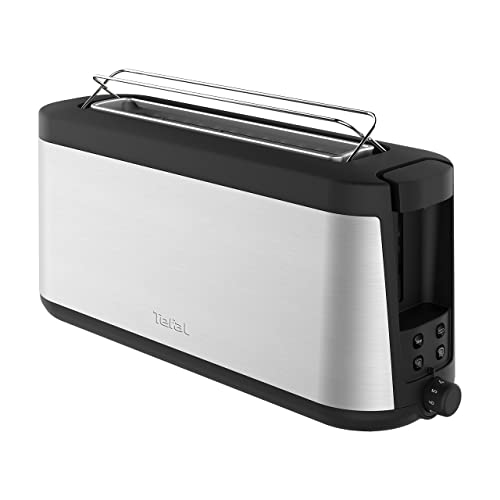 Tefal Element Langschlitz-Toaster T40-B | 7 Bräunungsstufen | 1000 Watt | Integrierter Brötchenaufsatz | Elegantes Design | Schwarz/ Edelstahl von Tefal