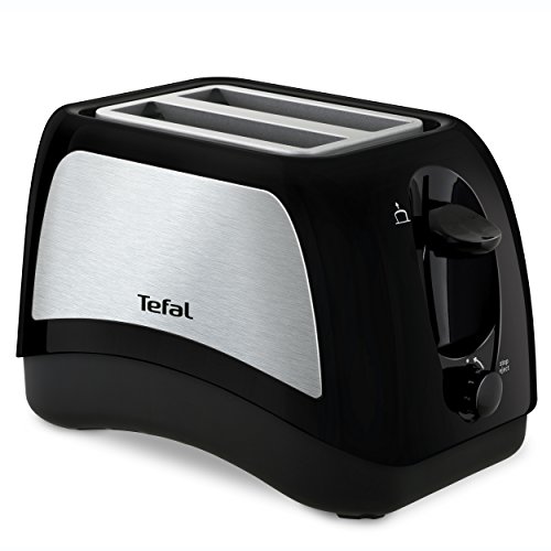 Tefal TT131D Delfini Plus Zweischlitztoaster, 7 Bräunungsstufen, Brötchenaufsatz, schwarz von Tefal