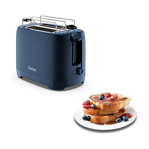 Tefal TT2M14 Morning Toaster | Doppelschlitz | elegantes Design | Brötchenaufsatz zum Aufwärmen | 7 Bräunungsstufen | extrabreite Schlitze | Stopp-Funktion | Wanted Blue von Tefal