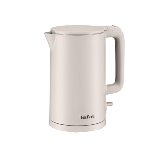 Tefal ThermoProtect Elektrischer Wasserkocher, Safe to Touch, 1500 W, Hellgrau und Innenseite aus Edelstahl, KO140BE0 Tefal ThermoProtect Elektrischer Wasserkocher, Safe to Touch, 1500 W, Hellgrau und Innenseite aus Edelstahl, KO140BE0 von Tefal