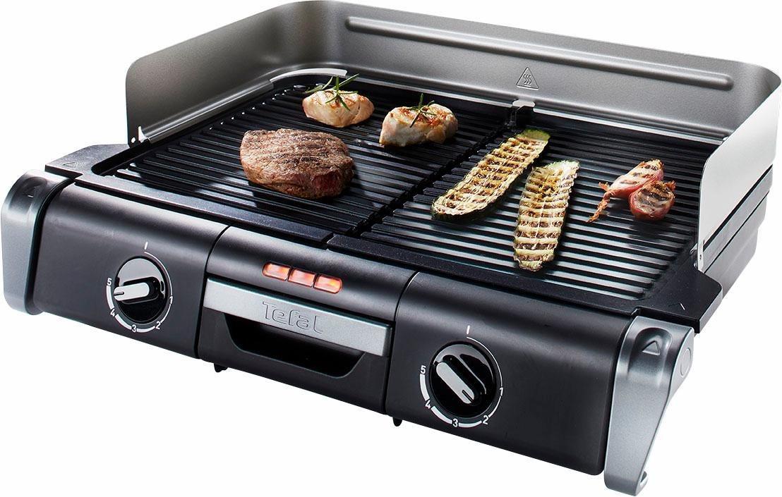 Tefal Tischgrill TG8000 Family, 2400 W, 2 getrennte Grillroste -stufenlose Thermostate, individuell wählbar von Tefal