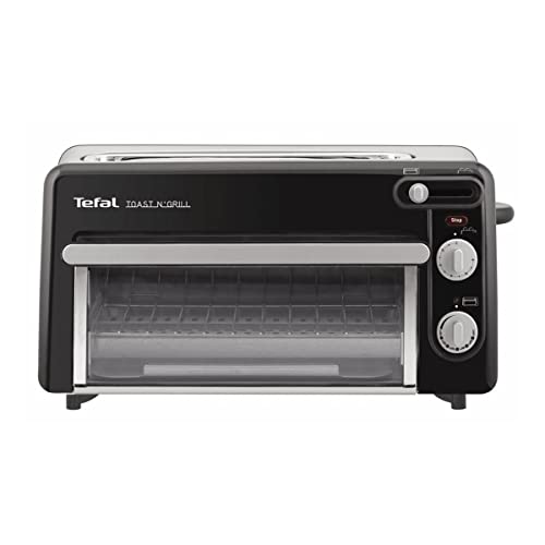 Tefal Toast n’ Grill TL6008 | 2 in 1 Toaster und Mini-Ofen | Sehr energieeffizient und schnell | 1300 Watt | 27 x 16 x 14 cm | Schwarz/ Alu matt | 220-240V | 50-60Hz von Tefal