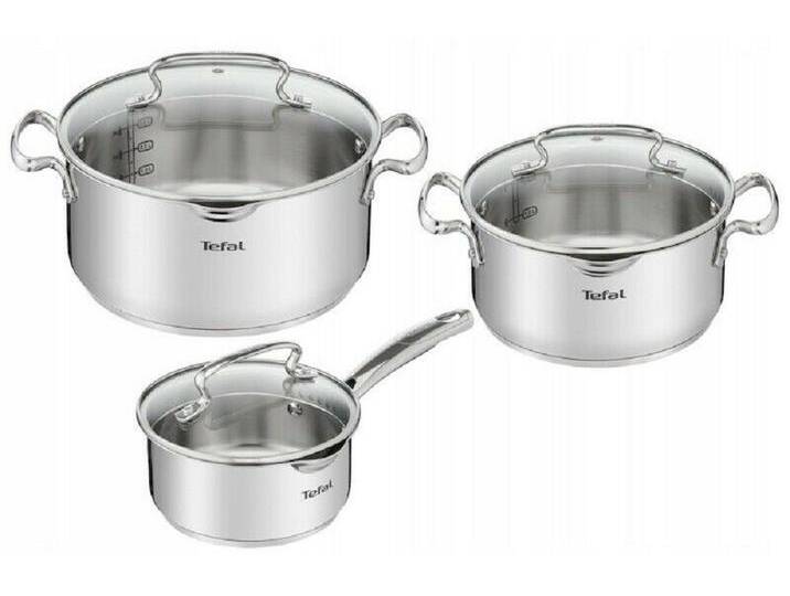 Tefal Topf-Set 6 Stück Duetto+ G719S674 aus Premium-Edelstahl gefertigt, silberfarben von Tefal