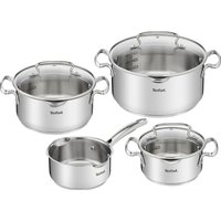 Tefal Topf-Set "Duetto+ G719S7", Edelstahl 18/10, (Set, 7 tlg., Kochtopf mit Glasdeckel 16/20/24 cm, Stielkasserolle 16 cm) von Tefal