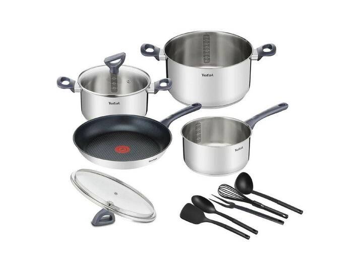 Tefal Topf-Set G713SB Daily Cook, (Set, 11-tlg), inkl. Küchenhelfern, silberfarben von Tefal
