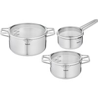 Tefal Topf-Set "Nordica", Edelstahl, (6 tlg., 1x Kasserolle Ø 16 cm, 1x Kochtopf Ø 20 cm, 1x Kochtopf Ø 24 cm) von Tefal