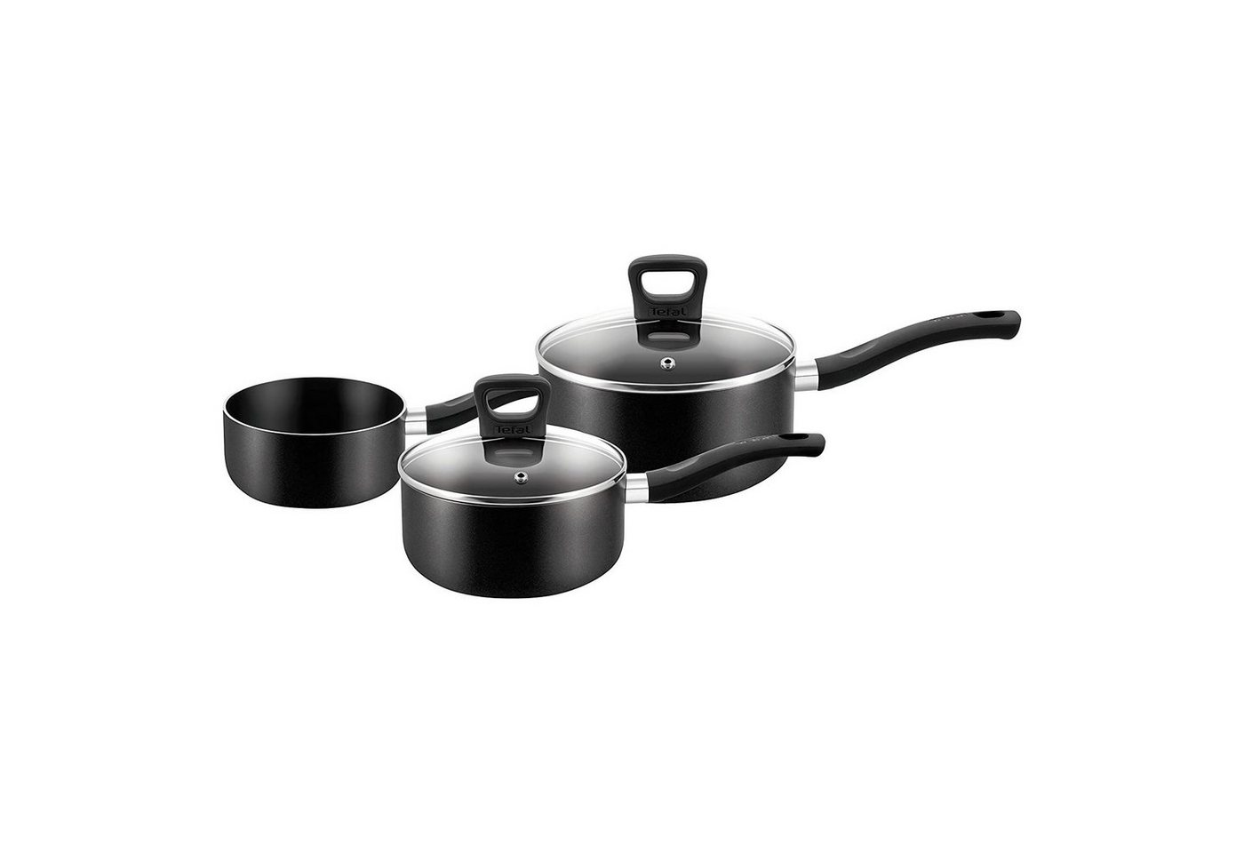 Tefal Topf-Set Signature Suppentöpfe Set Kochtopf Suppentopf Stieltopf, Aluminium-Kokillenguss (Set, 5-tlg., 1x Topf Ø 16 mit Deckel, 1x Topf Ø 18 mit Deckel & 1x Milchtopf Ø 14 cm), geeignet für alle Kochfelder außer Induktion von Tefal