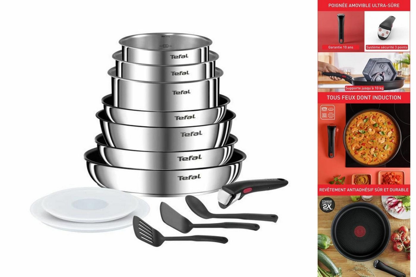 Tefal Topf-Set Tefal Topfset 13 Stücke Aluminium Antihaft von Tefal