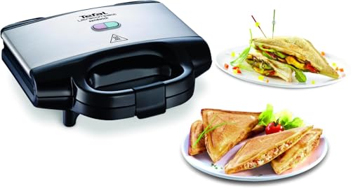 Tefal Ultracompact Sandwichmaker SM1552 | für dreieckige Sandwichtoasts | antihaftbeschichtete Platten | leichte Reinigung | kein Anbrennen | 700W | Sandwich-Grill | 26.5 x 12 x 26 cm von Tefal