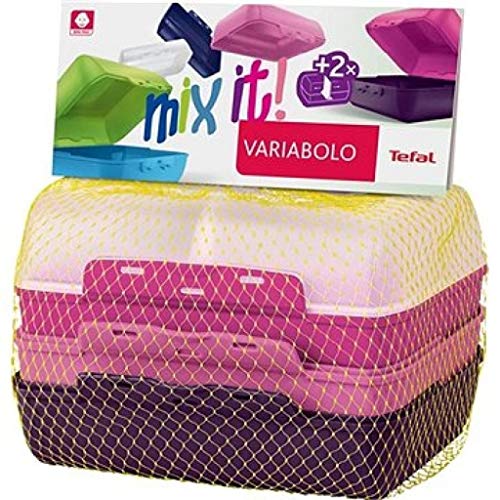Tefal Variabolo 3er Set Lunchbox mit austauschbaren Deckeln und Boden pink Tefal Variabolo 3er Set Lunchbox mit austauschbaren Deckeln und Boden pink von Tefal