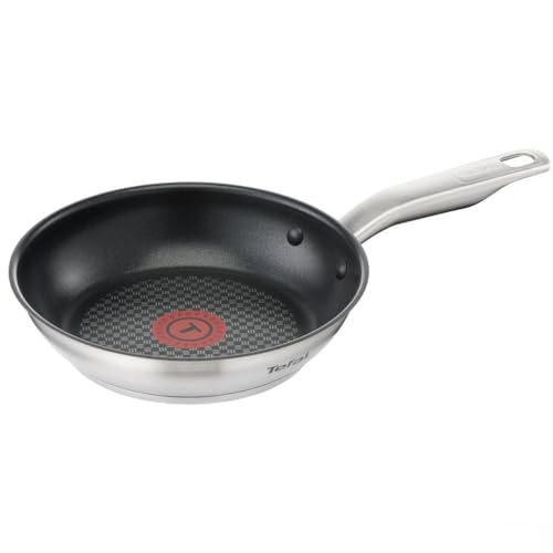 Tefal E49104 Virtuoso Pfanne Versiegelt | 24 Cm | Hochwertiger Premium-Edelstahl | Titanium Pro Antihaft-Beschichtung | Thermo Signal | Induktionsgeeignet | schnellere Bratergebnisse von Tefal