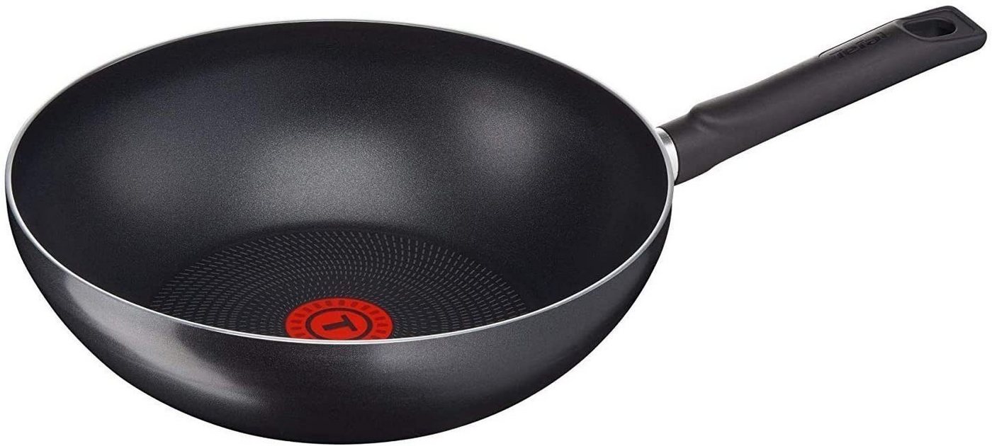 Tefal Wok CooKnClean 28cm Wok Pfanne alle Herdarten außer Induktion, Aluminium (Wok, Backofenfest, Kratzfest, 1-tlg., Spülmaschinengeeignet, Hoher Rand / Tief, Teflon Antihaft), Antihaftbeschichtet, Spülmaschinenfest, Hochrand von Tefal