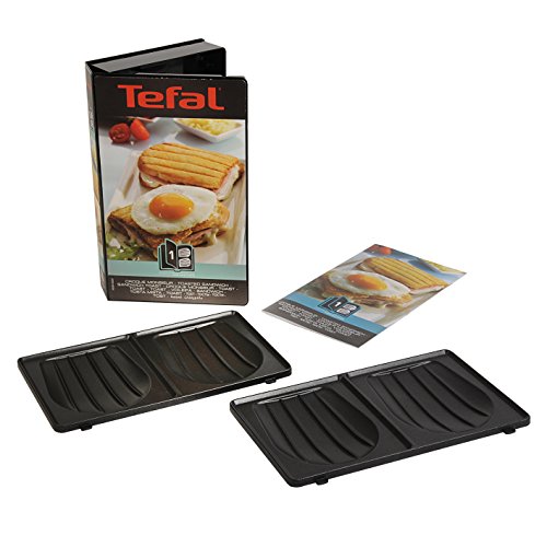 Tefal XA800112 Snack Collection | Zwei Teller Croque Monsieur + 1 Rezeptbuch | Platten austauschbar | antihaftversiegelt | spülmaschinengeeignet von Tefal