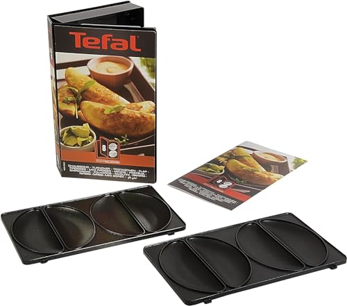 Tefal XA8008 Snack Collection Platte Teigtaschen/Empanadas Nummer 8| passend | Inklusive Rezeptbuch |praktische Aufbewahrungs-Box | Schwarz von Tefal