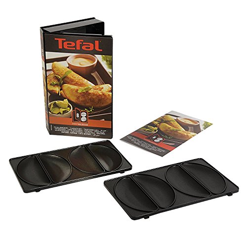 Tefal Snack Collection Platte Teigtaschen/Empanadas Nummer, passend SW85XX Snack Collection, Inklusive Rezeptbuch, praktische Aufbewahrungs-Box, Schwarz, XA8008 von Tefal