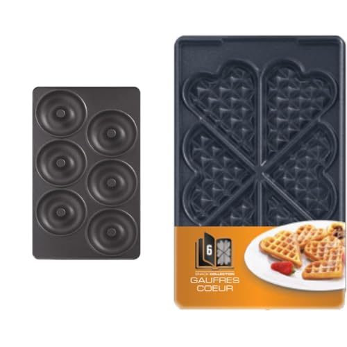 Tefal XA8011 Snack Collection Platte Donuts, Nummer 11 & XA8006 Snack Collection Platte Herzwaffeln, Nummer 6 von Tefal