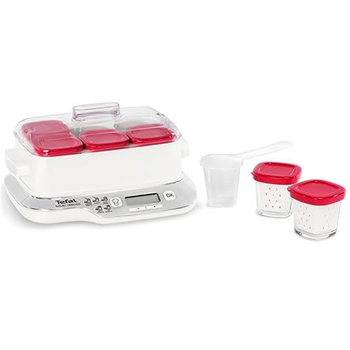 Tefal YG660132 Multidelices Express Joghurtbereiter, Stahl, Rot, weiß von Tefal