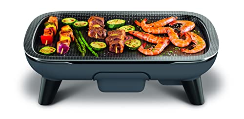 Tefal YY4570FB Plancha Des Saveurs Elektrische Grillplatte, Antihaftbeschichtung, Titanium Force, Thermo-Spot Technologie, einstellbarer Thermostat, abnehmbare Platte, spülmaschinenfest, Schwarz von Tefal