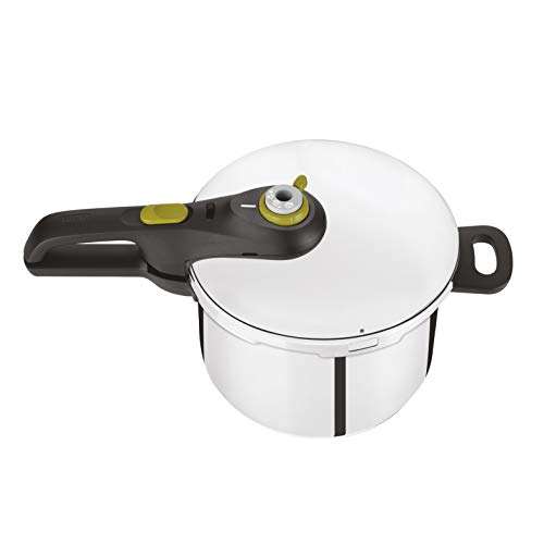 Tefal P2530737 Secure 5 Neo Schnellkochtopf | 6 L |Edelstahl, 2-Stufen-Garregler | hochwertiger | Silber/Grün von Tefal