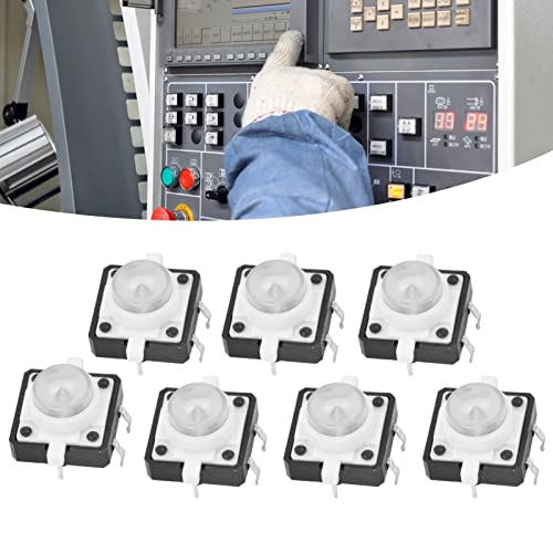 20-teiliger taktiler Druckschalter, LED-Tastschalter, Tastschalter-Sortiment-Kit 12 x 12 x 7,3 mm für elektronische Produkte(Weiß) von Tefola
