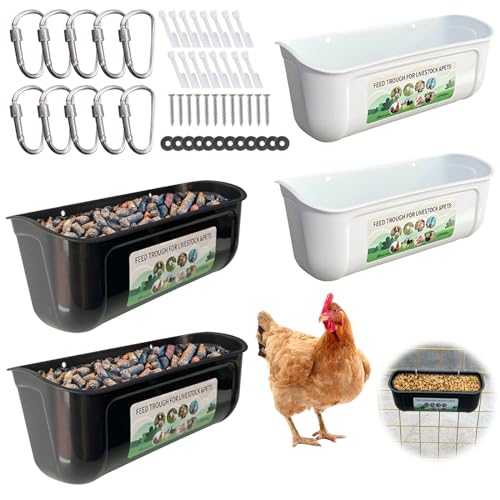 Tefola 4 Stück Futtertrog für Hühner, Ente, Ziege, Schaf, Gans, Schwein, Schwein, Geflügel, Futtertrog, Eimer, Futterbehälter für Vieh Tefola 4 Stück Futtertrog für Hühner, Ente, Ziege, Schaf, Gans, Schwein, Schwein, Geflügel, Futtertrog, Eimer, Futterbehälter für Vieh von Tefola