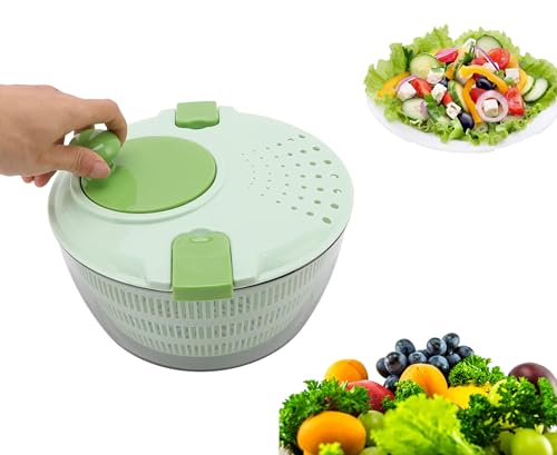 Große Salatschleuder, 4L Gemüsetrockner PP Salatschleuder Multifunktions-Salatabtropfschale für die Küche zu Hause Grün von Tefola