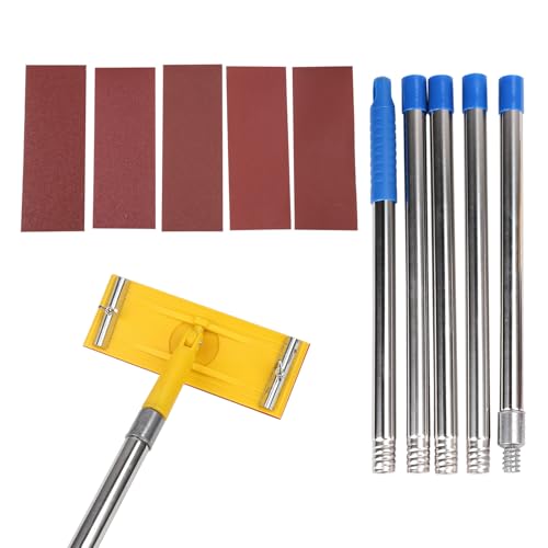 Polschleifer Trockenbau, 30.7-74 Zoll Manueller HandTrockenbauschleifer mit Verlängerungsstange, Schleifgeräte-Zubehör zum Lackieren, komplett mit 5 Stück Schleifblättern (Körnung 80-100-180-240-320) Polschleifer Trockenbau, 30.7-74 Zoll Manueller HandTrockenbauschleifer mit Verlängerungsstange, Schleifgeräte-Zubehör zum Lackieren, komplett mit 5 Stück Schleifblättern (Körnung 80-100-180-240-320) von Tefola