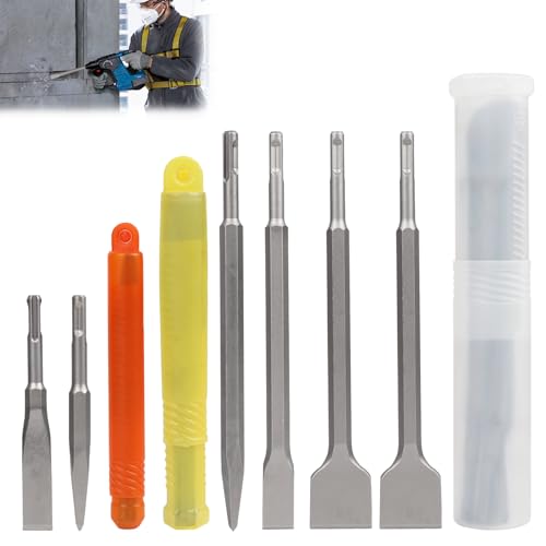 SDS Plus Meißel Set, Meißel für die Metallbearbeitung, Fliesenmeißel Set, Meißelset für Beton, Mauerwerk, Fliesen, Fliesenkleber, Naturstein von Tefola