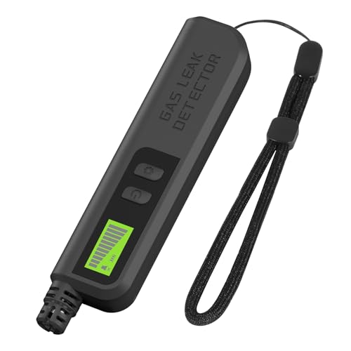Sensitive Wide Detektionsbereich Gasdetektor, Tragbare LCD -Hintergrundbeleuchtung Sofortiges Alarmsystem für Heim und Wohnmobil Gut (Schwarz) von Tefola