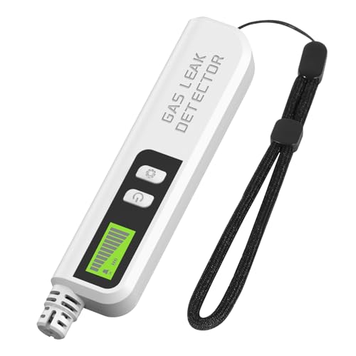 Sensitive Wide Detektionsbereich Gasdetektor, Tragbare LCD -Hintergrundbeleuchtung Sofortiges Alarmsystem für Heim und Wohnmobil Gut (Weiß) von Tefola